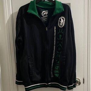 Ecko Unlimited Black and Green vintage Varsity Jacket